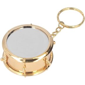 Agatige Snare Drum Key Chain, Brass Simulated Drum Musical Instrument Key Ring for Birthday Gift