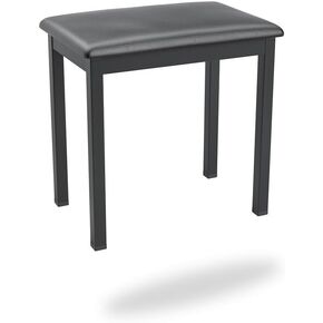Piano Bench Chair with Faux Leather Upholstered Seat/Padded Cushion/Iron Metal Frame, Home Digital Piano Keyboard Seat,Black