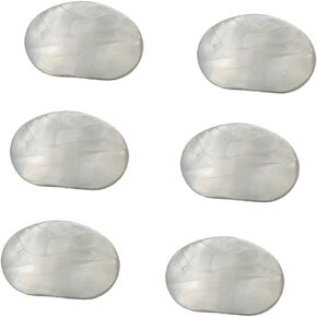 6 Pcs Oval Shape Electric Guitar Pearl Tuning Pegs Cap Machine Head Replacement Buttons Knobs, White