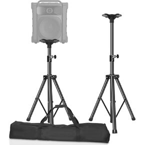 PA Speaker Stands Pair,Professional Speaker Stand Set with Adjustable Height from 38 to 71 inches,Universal Heavy Duty DJ Tripod with Mounting Bracket and Carrying Bag, Supports 132 lbs,Black