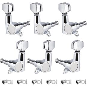 Guitar Tuning Pegs, 3L3R Tuner Machine Heads Knobs Machine Heads for Acoustic or Electric Guitar (Sliver)