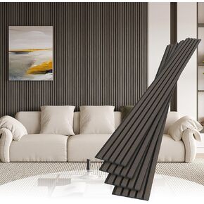 4 Pack Wood Slat Wall Wood Paneling,95 x 8 in Soundpoof Wooden Engineered Wood Slat Wall Panels,Stylish Acoustic Wall Panels for Interior Wall Decor with Felt Backing,Oak