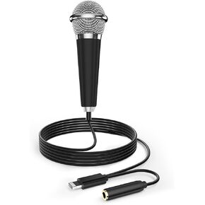 DELADOLA Mini Microphone for iPhone iPad Small ASMR Tiny Microphone Phone Microphone, Mini Karaoke Microphone for Voice Video Recording Singing, Vlogging, Podcasting YouTube (Rose Pink)
