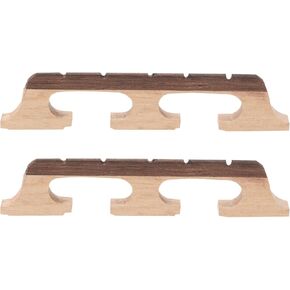 2PCS Bridge Replacement Accessories 5 String Three-Legged Ebony Maple Banjo Bridge Compatible with Banjo Guitar Ukulele