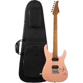 EART 6 String Solid Body Electric Guitar EYP-24 Roasted Bookmatched Mahogany Body Artones-Hh-Y Pickup Set for Creative Young Musicians with Gigbag