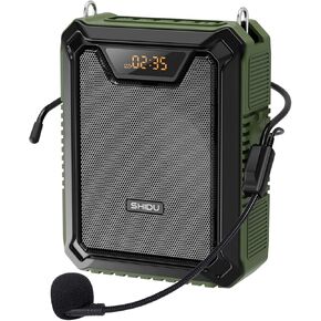 SHIDU Portable Bluetooth Voice Amplifier IPX5 Waterproof Voice Amplifier 18W Loud Speaker 2500mAh Large Capacity Rechargeable Battery PA Systems Speaker for Teachers (M800)