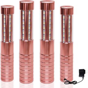 4 Pieces LED Strobe Baton Lights Rechargeable LED Bottle Service Light Reusable Handheld Champagne Bottle LED Light for Party Nightclub Bar Wedding Event Festival Outdoor Activity (Pink)