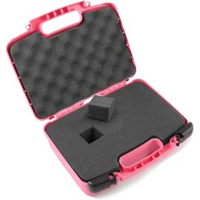 CASEMATIX 12" Customizable Foam Case for Portable Electronics - Hard Carrying Case with Pre-Diced Foam Interior for Use As Pico Projector Case, Microphone Case, Recorder Case and More, Pink