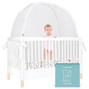 Pop Up Crib Tent, Fine Mesh Netting Cover to Keep Baby from Climbing Out, Falls and Mosquito Bites, Safety Net, Canopy Netting Cover - Sturdy & Stylish Infant Crib Topper - Winter Vibes