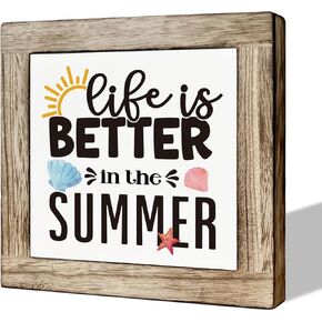Sweet Summertime Sign, Watermelon Decor, Wooden Box Signs for Home Decor, Farmhouse Wood Sign, Summer Themed Decoration for Table Shelf Desk, Cottage Decor, Summer Vocation Party Decor
