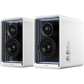 Edifier QR65 Active Monitor Speakers with 65W GaN Fast Charger Function, 70W RMS Bluetooth Computer Speakers with Hi-Res 24bit Wireless Audio, Subwoofer Out and Light Effects (Black)