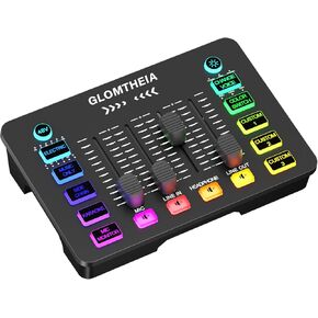 Audio Mixer Sound Board Equalizer for Gaming Podcast Streaming Karaoke, 4 Channel Soundboard for PC PS4 PS5 with XLR Condenser/Dynamic Microphone Interface, Voice Changer