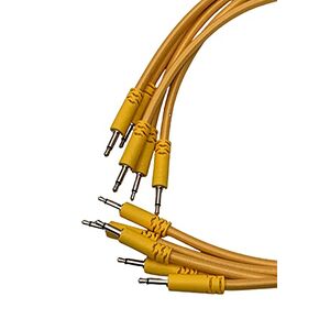 Luigis Modular Supply Bucatini Braided Patch Cables - Package of 5 Gold Cables, 12 (30 cm)
