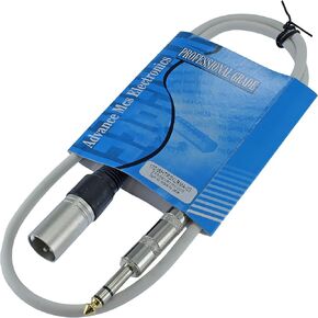 1/4" TRS to 3 Pin XLR Male Pro Audio Patch Cable Balanced and Shielded (6 foot Feet ft long, Orange)