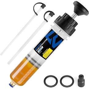 ExtreSpo 200CC Fluid Extractor, Fluid Syringe Pump, Oil Extractor for Cars/Ships/Engines/Lawn Mowers Fluid Extraction and Filling, with 2 Transparent Hose