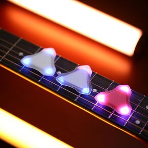 Glowing LED Guitar Pick （3pcs ）- Unique Honeycomb Grip & 3 Thickness Options for Unforgettable Performances-White light