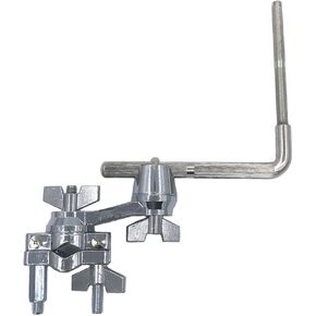 Cowbell Mount L-Rod with Multi-Clamp, 360° Adjustment Drum Set Mounting Clamp with Percussion Mount Rod 9.5mm-12mm, Cowbell Percussion Mounting Bracket for Drum Set Hardware