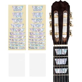 MECCANIXITY Guitar Fretboard Stickers Inlay Stickers Decals for Guitars and Trapezoid Inlay Sticker Guitar Decals for Music Guitar, Bass, Acoustic Guitar Colorful Shell Pattern 2Pcs