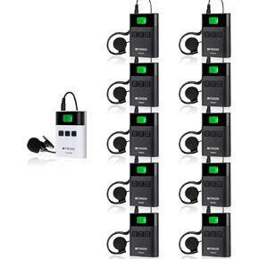 Retekess TT122 Tour Guide System, Translation Devices for Church, 492ft, 36 Channels, Wireless Audio Transmission System for School, Factory, Training (1 Transmitter 10 Receivers)