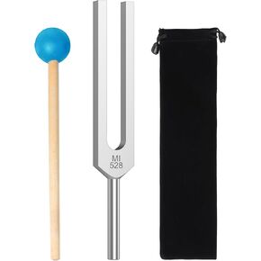 528Hz Tuning Fork,Aluminum Alloy Tuning Fork for Healing,with Silicone Hammer and Storage Bag,Suitable For Sound Therapy,Yoga, Chakra Balance, Energy Magnetic Field Diapason And Relaxation