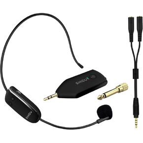 Wireless Microphone Headset, 160ft Range,UHF Wireless Mic Headset and Handheld 2 in 1,Rechargeable, for Voice Amplifier,phone,PA System,Video Recording and Any AUX Audio Devices, Black