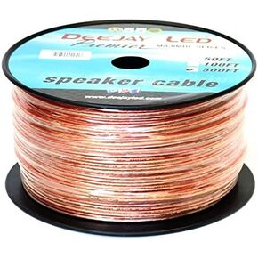 Professional Grade 500-foot 2-conductor 18 Gauge Stranded Speaker Hook Up Cable Ideal For Home, Car Or Office For Connecting A Receiver Or Amplifier To Speakers For Great Sound DEEJAY LED TBH18AWG500