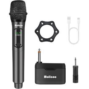 Wireless Microphone,Professional Handheld Wireless Dynamic Microphone System with Rechargeable Receiver 160 ft,Karaoke Microphone Kit for Singing,Karaoke,Wedding,DJ,Party,Speech,Church,PA,M50