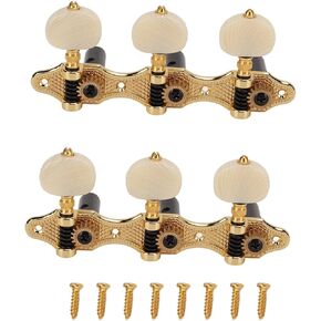 Guitar Tuners Machine Heads, 3L3R Classical Guitar String Tuning Pegs Machine Heads Tuners Keys Set with 8 Screws, Acoustic Guitar Tuning Pegs Key Guitar Tuning Keys Guitar Parts Accessories