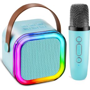 Karaoke Machine for Kids Adults,Portable Mini Singing Bluetooth Karaoke Speaker with 2 Wireless Microphones,Birthday Gifts Party for Boys Teen Girls Ages 3-12+ Year Old(Pink)