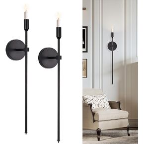 Set of 2 Candle Sconces Long Wall Candle Holder, Large Wall Candle Sconce Modern Chic Home Decor for Bedroom Dining Room Living Room 23" (Gold)