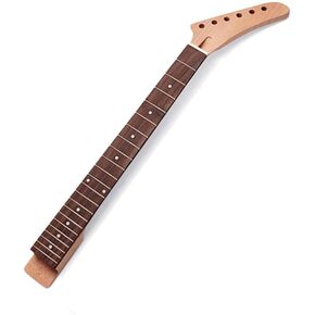 Banana head guitar neck Mahogany wood Rosewood fretboard 22 Fret 24.75 inch Dot inlay Set in Heel, white, X26-1