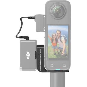 CYNOVA Mount for Insta360 X4 Accessories, Insta 360 X4 Cold Shoe Compatible with Insta360 X4 / X3 for DJI Mic 2 Microphone Holder（with 3.5mm Audio Cable）