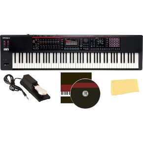 Roland Fantom-06 Synthesizer Keyboard - Bundle with Double Braced X-Style Keyboard Stand, Sustain Pedal, Instructional DVD, Online Piano Lessons, and Austin Bazaar Polishing Cloth