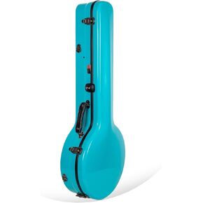 Crossrock Fiberglass Banjo Case Fits 5-String Resonator Styles, with Interior Compartment, Backpack Straps, Hygrometer, TSA Lock-Mint Blue (CRF2023BJMB)