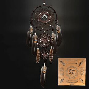 Macrame Dream Catchers Wall Decor for Bedroom Adult Large Boho Dream Catcher for Girls Boys Woven Wall Hanging Decoration 33'' Length (Sun)