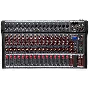 Professional Audio Mixer 16 Channel Audio Bluetooth Mixing Console with USB Audio Interface Phantom Power Sound Board Music Reverb Stereo Equalizer for PC Recording Stage DJ Studio Karaoke Music