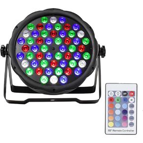 SHEHDS Par Can Lights LED 54x3W RGBW 4in1 Stage Wash Lights Remote and DMX Control DJ Party Lights Sound Activated Uplights for Christmas Church Birthday Disco Club Wedding - 1 Pack