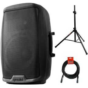 Gemini Sound AS-2115BT Active 15 "مكبر صوت 2000 وات DJ مراقب نظام مكبرات صوت PA مضخم مع حزمة بلوتوث مع حامل مكبر صوت فولاذي Auray SS-4420 وكابل XLR in Kuwait