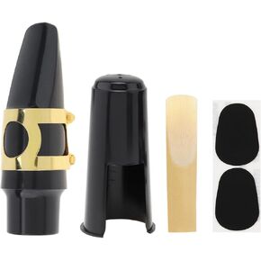 OriGlam Alto Sax Saxophone Mouthpiece Kit, 5 in 1 Set with Cap Metal Buckle Reed Pads, Saxophone Mouthpiece Kit for Alto Saxophone Saxophone Parts