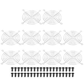 PATIKIL 92mm Fan Grill with Screws, 5 Pack Chrome Plated Iron Frame Ventilator Grill Protector Mesh Dustproof Case Cover for Computer PC, Silver Tone