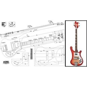 Plan of Tokai Rebelrocker Bass - Full Scale Print