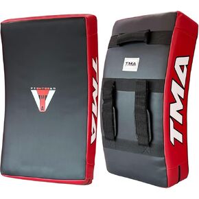TMA Kick Shield Muay Thai Kickboxing, Heavy Curved Kicking Striking Body Pad, Punching Foot Target MMA Boxing Training, 3 Padded Handles, Martial Arts Karate TKD Taekwondo (ONE PAD ONLY)