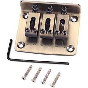 Alnicov Guitar Adjustable 3 string Hard-tail Bridge Cigar Box Guitar Parts Bronze