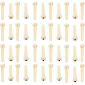 40Pcs Yootones Plastic Acoustic Guitar Bridge Pins String Pegs Compatible with Guitar Parts Replacement (White)