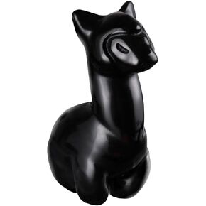 mookaitedecor Crystal Alpaca Statue Polished Pocket Stone Hand-Carved Animal Crystal Sculpture for Home Room Office Desk Decor, Amethyst