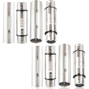 XLR Adapter 4-Pair(8 Pack), 4 XLR Male to Male Connector & 4 XLR Female to Female Coupler, 3PIN XLR Adapter Gender Changer Connector,Compatible with Mixer, Microphone, Power Amplifierr