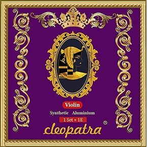 Cleopatra Handmade Violin Strings: 1 Pack + 1 Extra E. Synthetic Core, Medium Gauge, Ball End, 3/4.