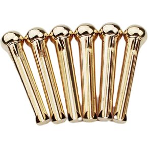 Guyker Brass Pins Bridge Pins, Endpin for 6 Strings Folk Acoustic Guitar Nail Pegs Replacement Parts High Craftsmanship 1 Set (6 Pcs)