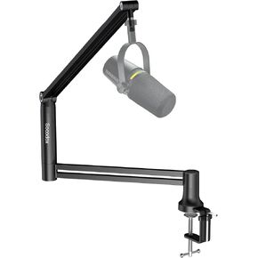Boom Arm, 360° Rotatable Low Profile Microphone Stand, 4-Use Foldable Mic Arm Holds Up to 3.3lbs, with 3/8'' to 5/8'' Screw Adapter for Blue Yeti QuadCast Elago