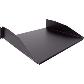NavePoint 2U 19-Inch Rack Mount Cantilever Server Cabinet Shelf with Lip 14-Inches Deep Black